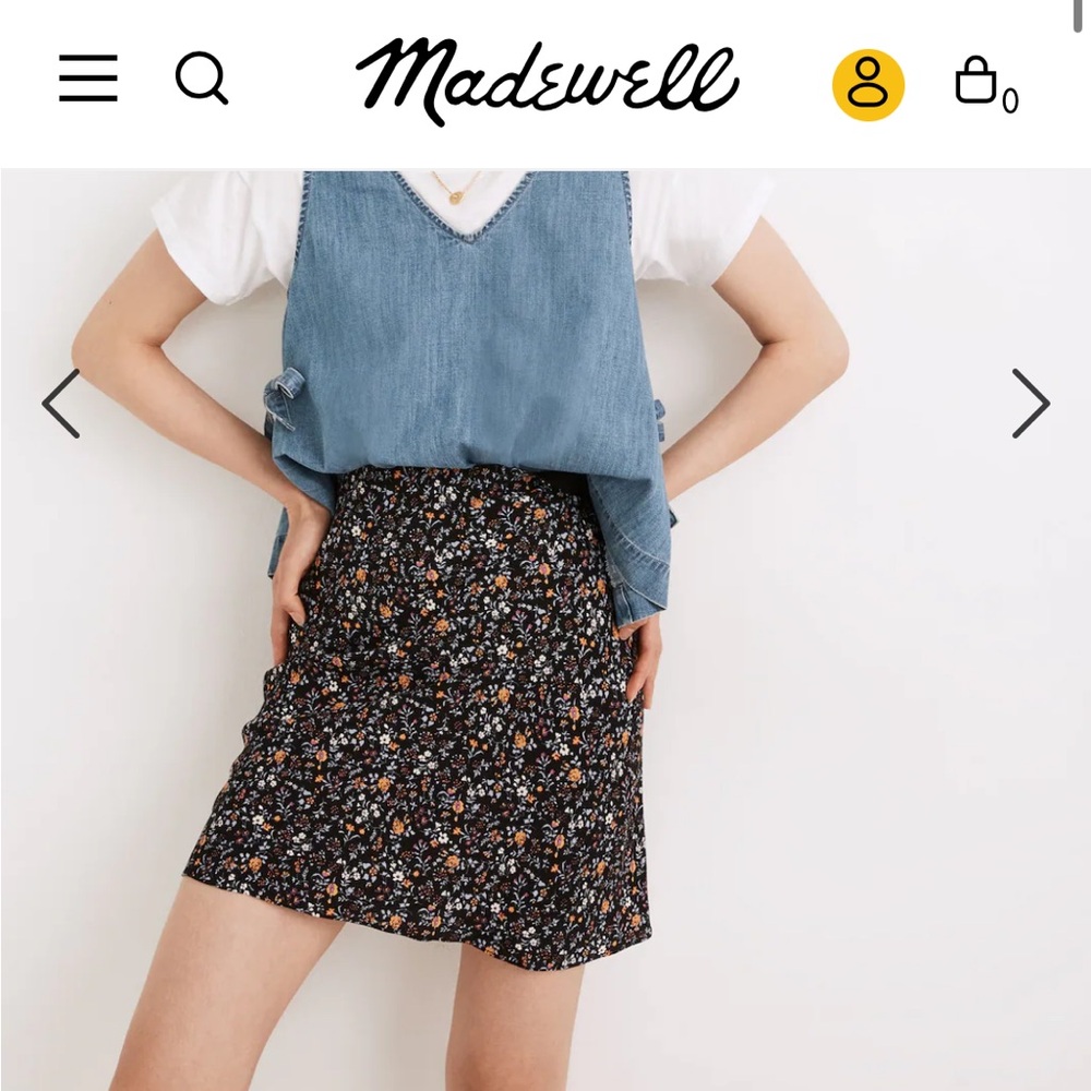 Madewell mini slip skirt floral print